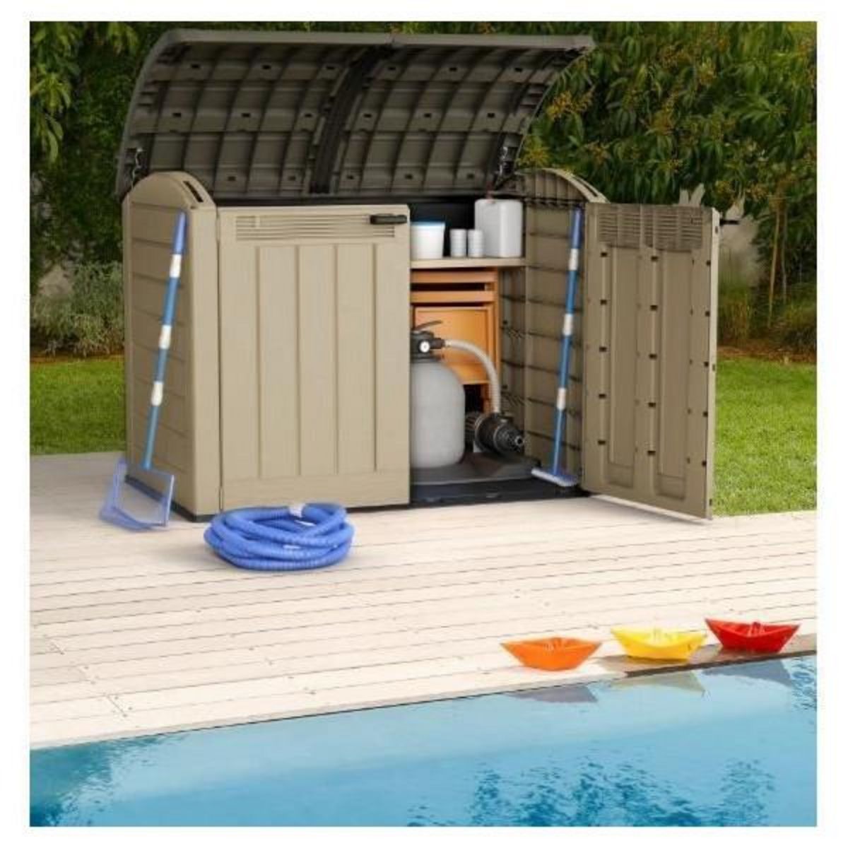 Keter Keter Coffre de rangement KETER Store-It-out Ultra, coffre de jardin résistant aux intempéries, Beige - 2000L - 177x113x134 cm