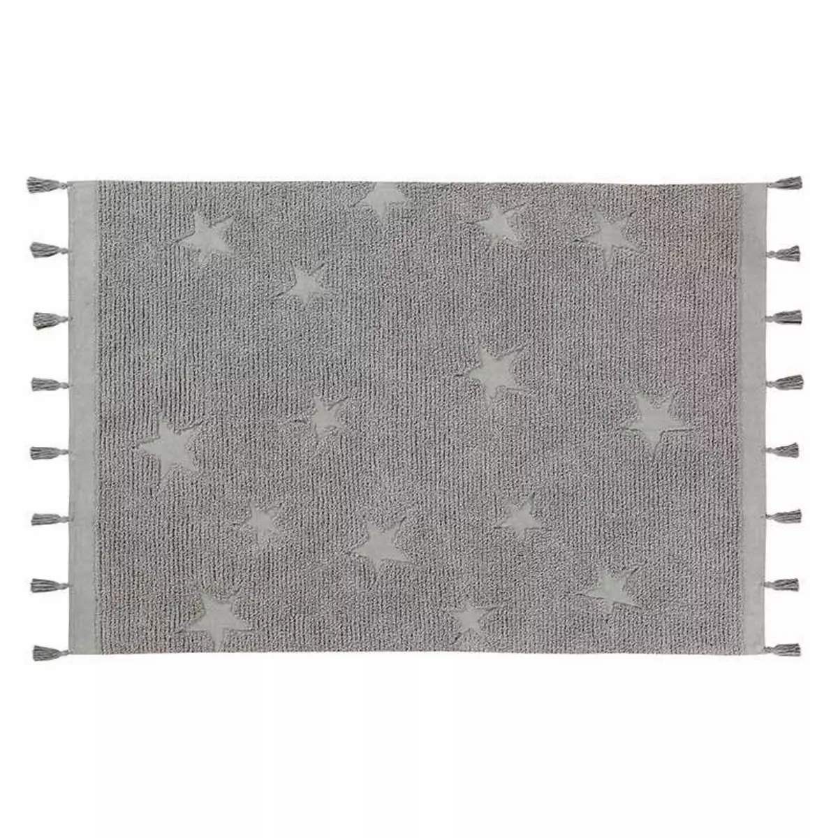 Lorena Canals Tapis coton motif star - gris - 120 x 175