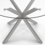 Voir la diapositive 5 : ID MARKET Table basse ronde ALIX pied araignée 70 cm plateau verre pied acier effet chromé