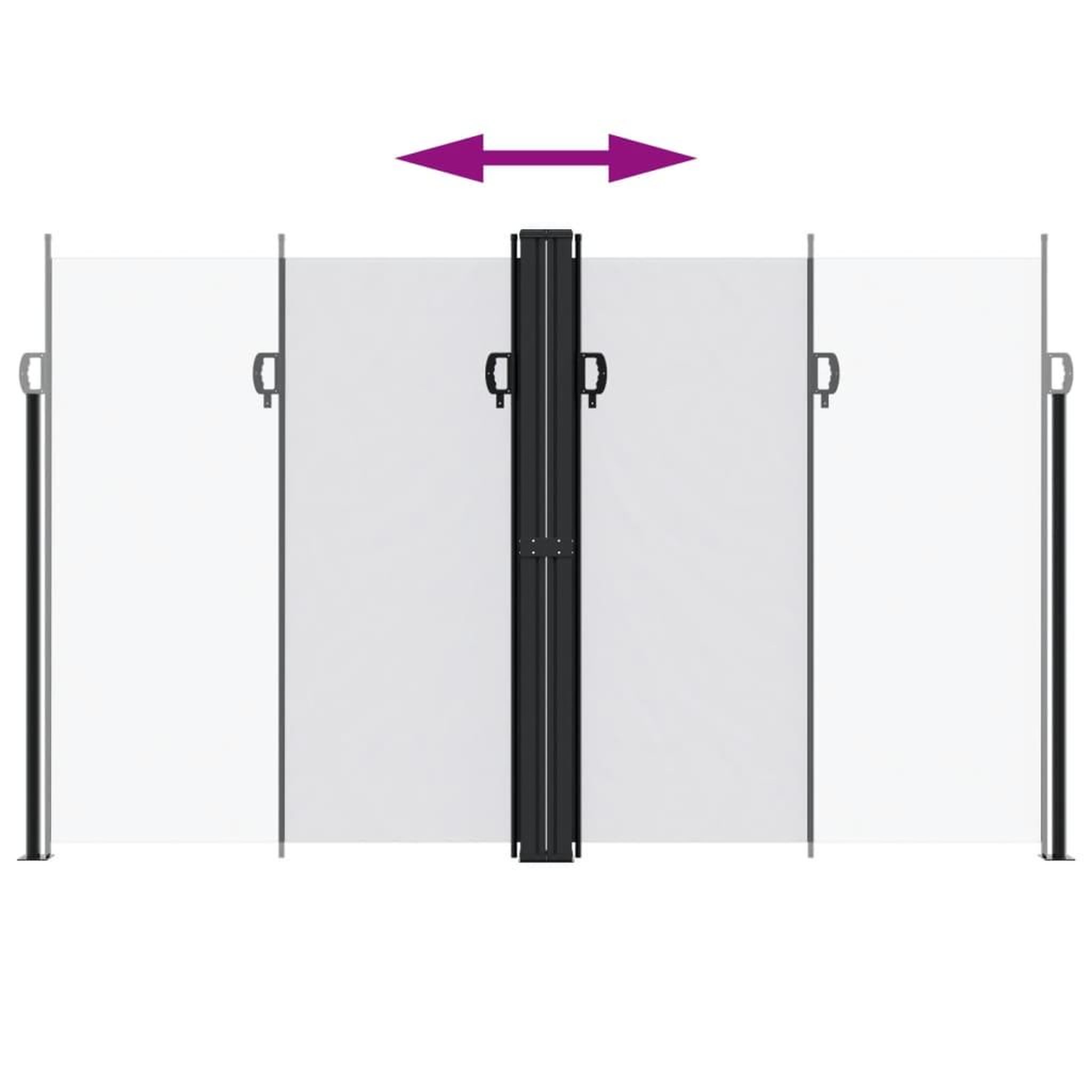 Voir la diapositive 5 : VIDAXL Auvent lateral retractable blanc 200x1200 cm