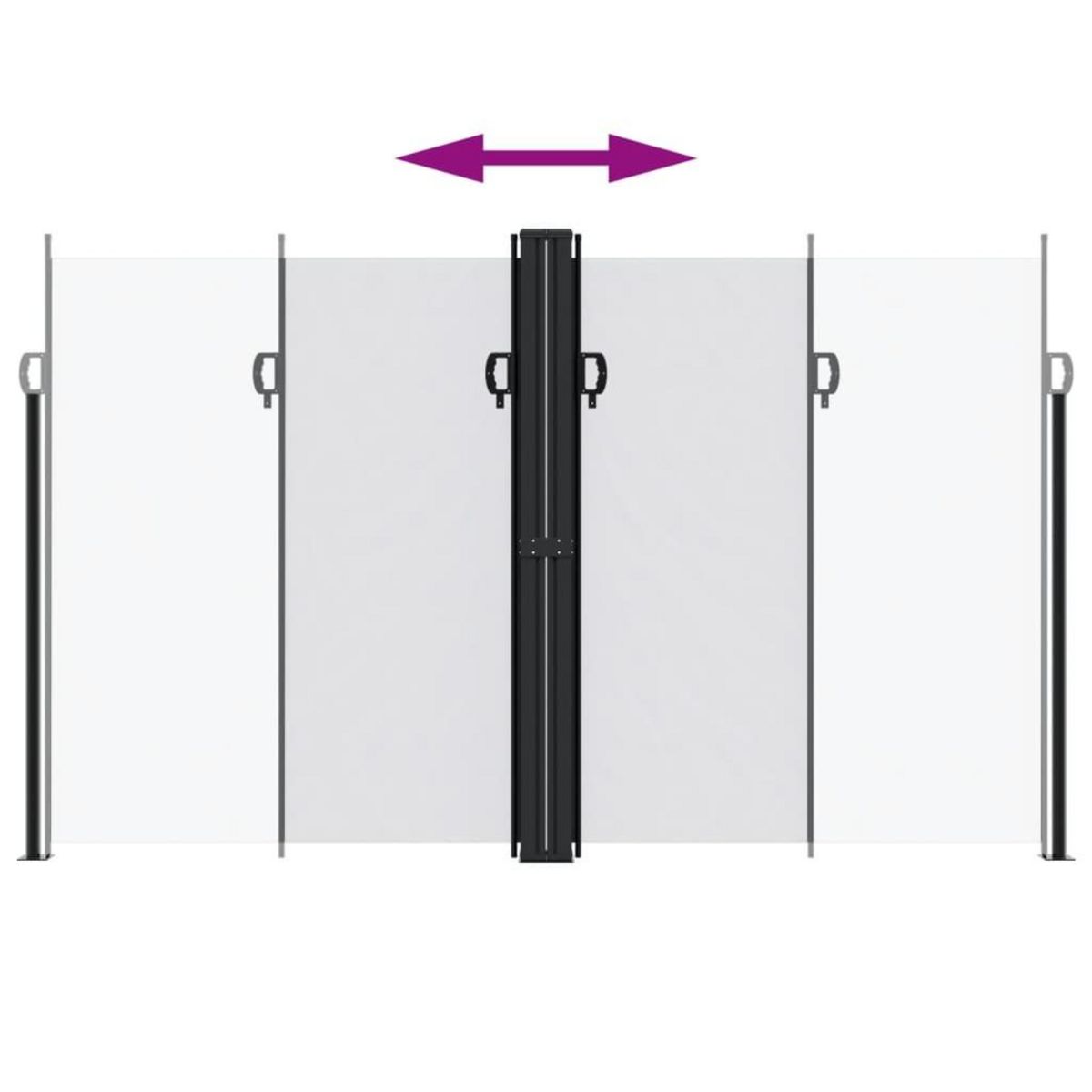 VIDAXL Auvent lateral retractable blanc 200x1200 cm