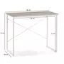 VS VENTA-STOCK Bureau Cáceres Blanc,Table pour PC, Style Industriel, 90 cm Longueur