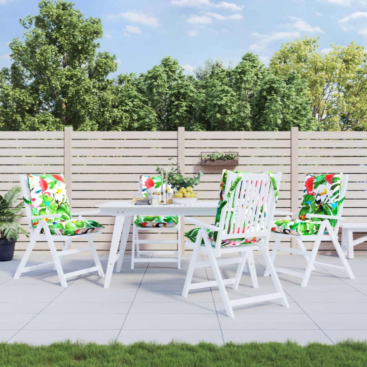 VIDAXL Coussins de chaise a dossier bas lot de 4 multicolore