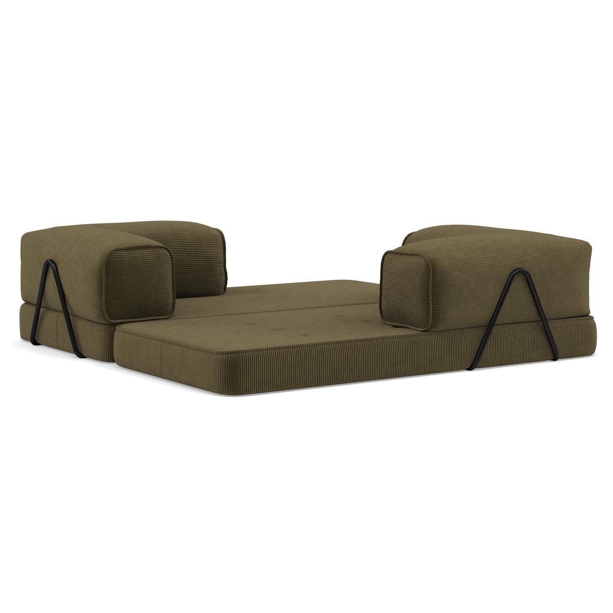 LISA DESIGN Poppy - canapé 3 places convertible en velours côtelé