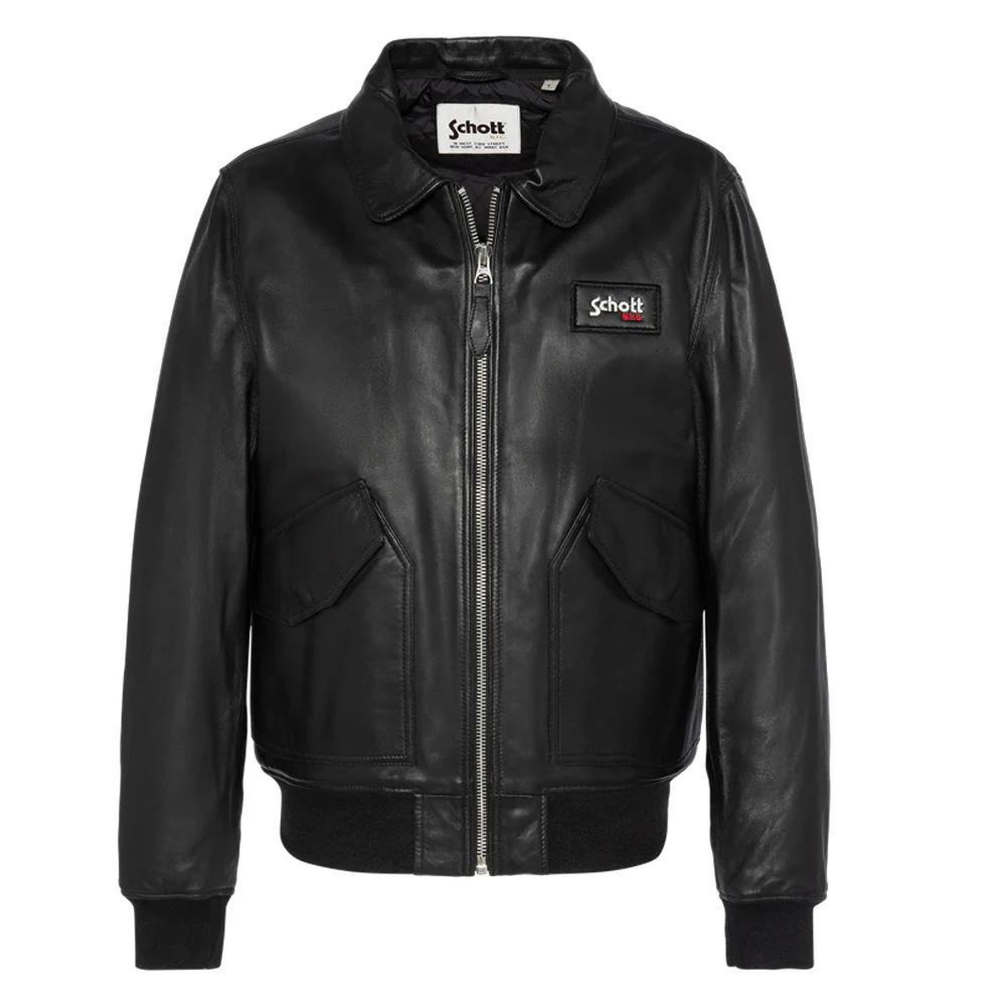 Schott Blouson Cuir Noir Homme Schott LCJET. Coloris disponibles : Noir