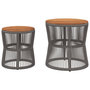 Voir la diapositive 4 : VIDAXL Tables d'appoint de jardin 2 pcs dessus en bois gris poly rotin