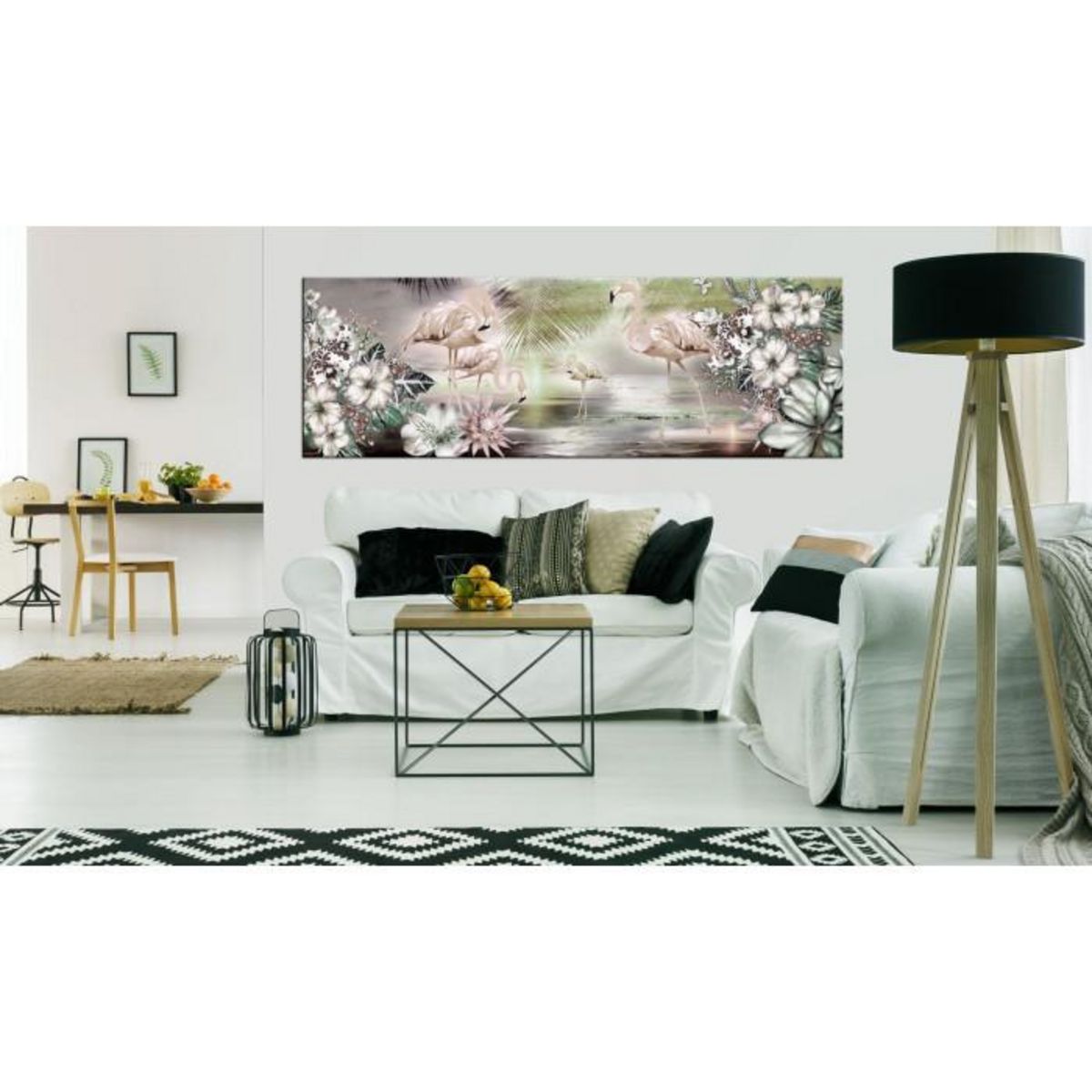 Paris Prix Tableau Imprimé  Flamingoes & Flowers