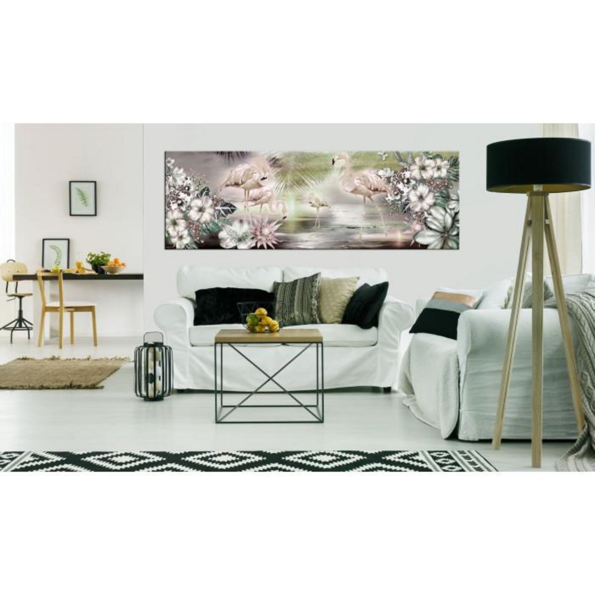 Paris Prix Tableau Imprimé  Flamingoes & Flowers