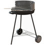 Voir la diapositive 2 : GARDENSTAR Barbecue charbon de bois rond en acier emaillé 62x55.5x80,5cm