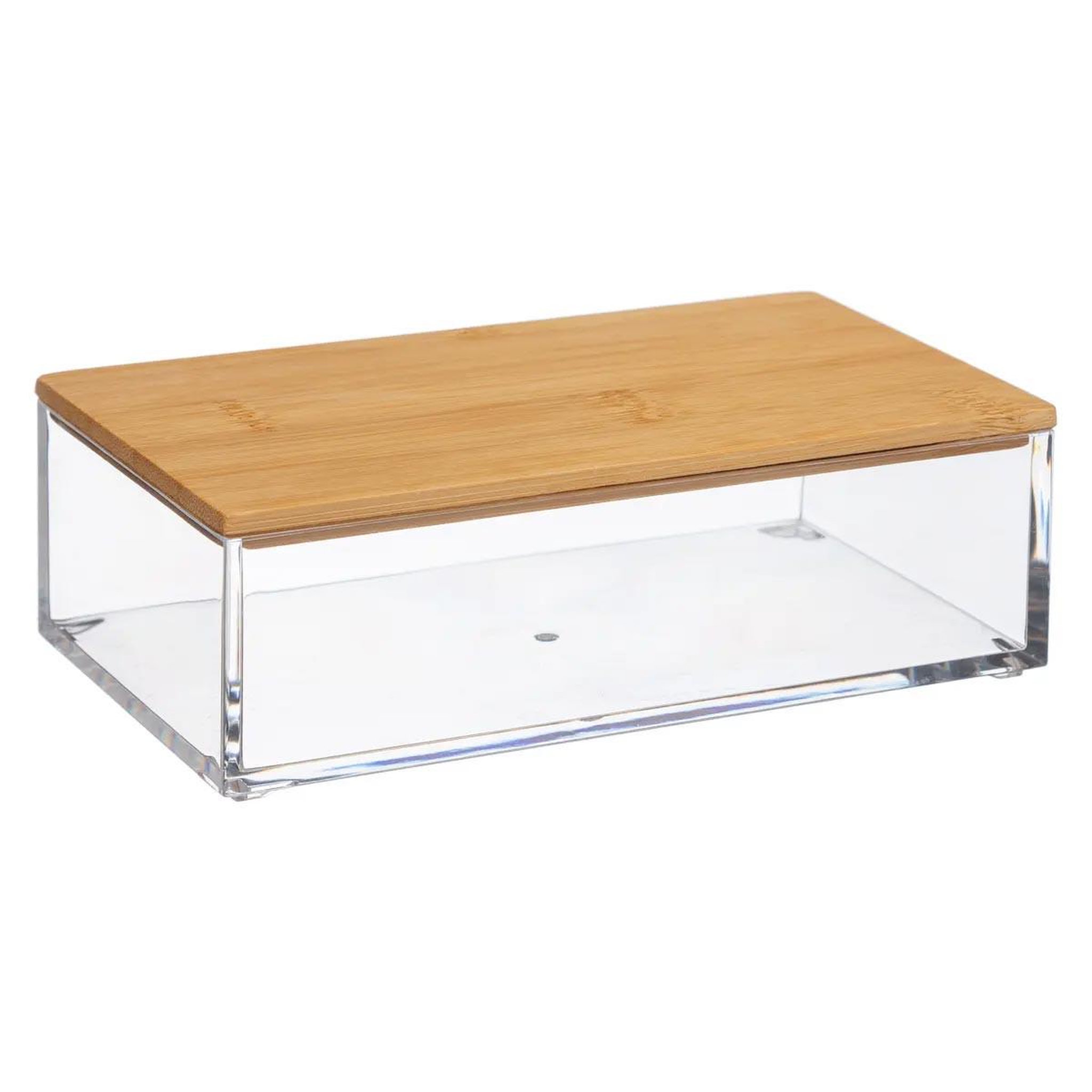 FIVE Boîte de rangement bambou  selena  16cm transparent
