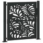 Voir la diapositive 2 : VIDAXL Portail de jardin noir 105x106 cm acier conception de vagues