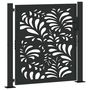 Voir la diapositive 2 : VIDAXL Portail de jardin noir 105x106 cm acier conception de vagues