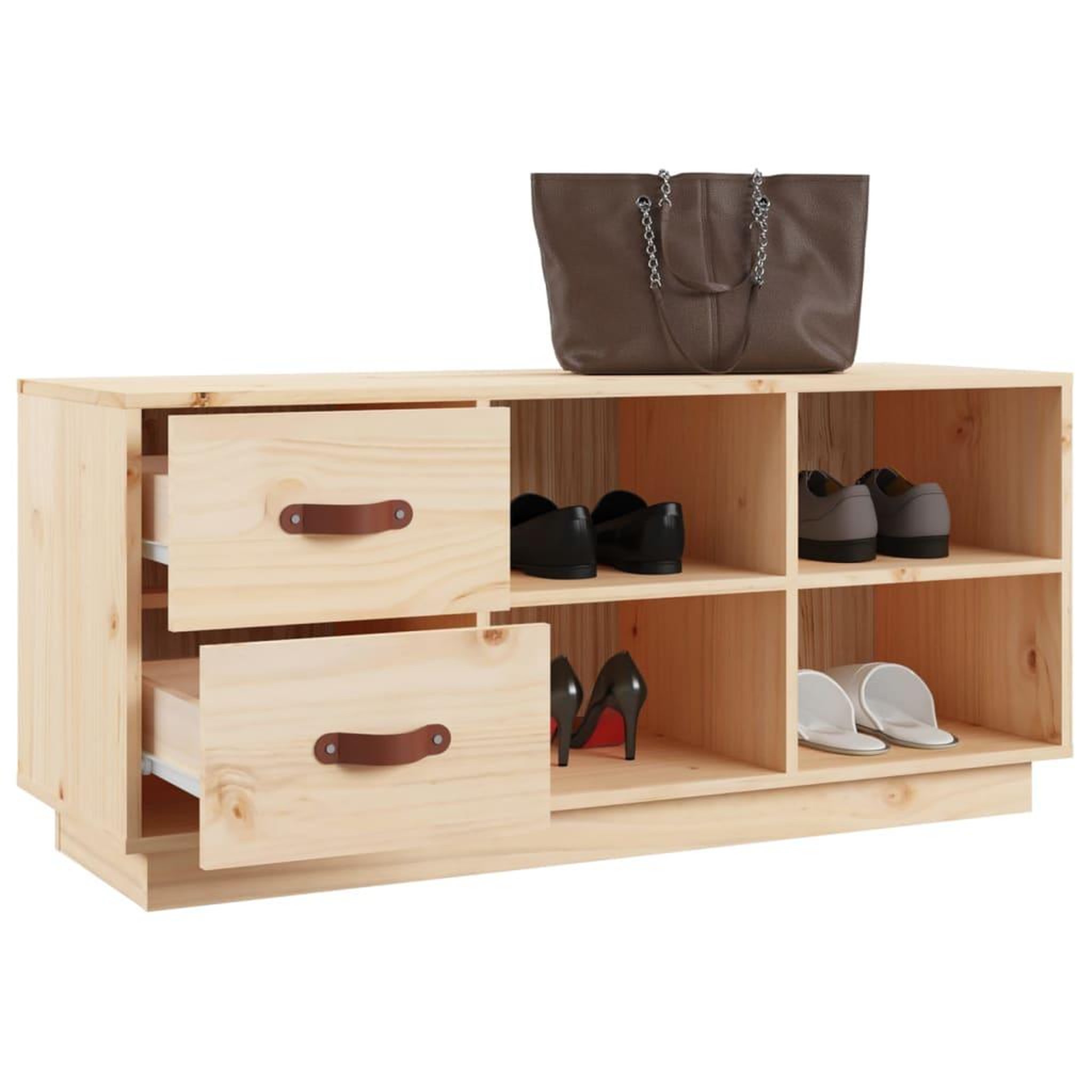Voir la diapositive 5 : VIDAXL Banc a chaussures 100x34x45 cm Bois de pin massif