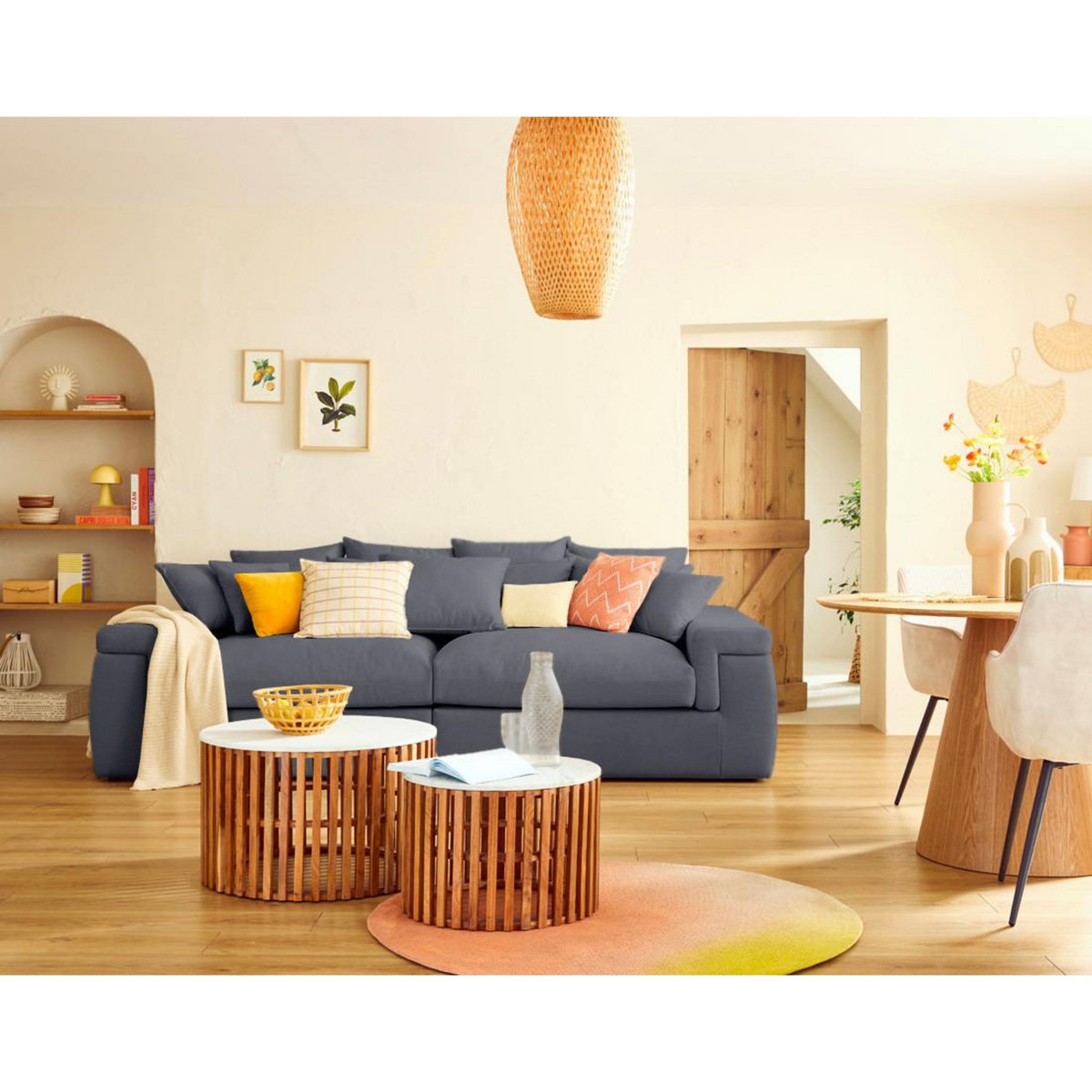 LISA DESIGN Sergio - canapé 4 places - assise profonde - en tissu