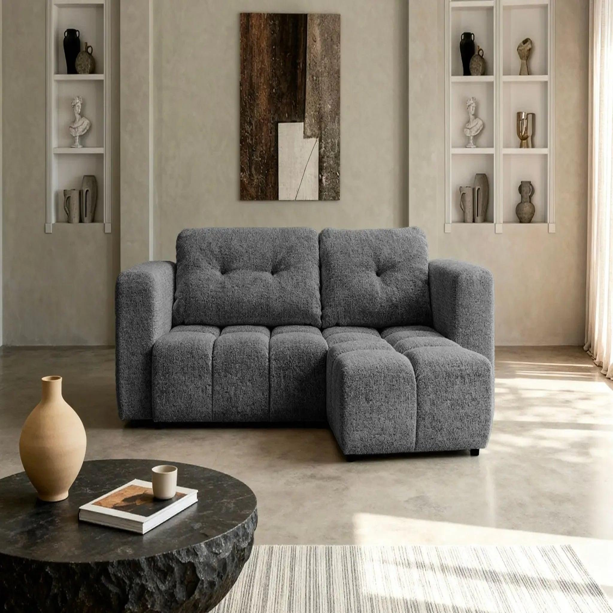 Voir la diapositive 3 : CASANOVA PARIS Romy 3 places - canapé d'angle convertible tissu chenille 3 places