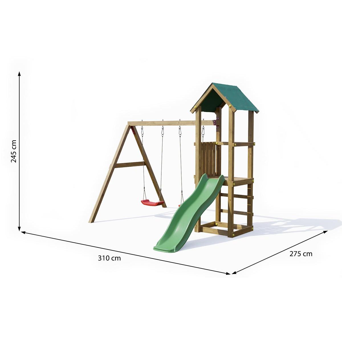 Fungoo Aire de jeux Lucas avec balançoire double - Fungoo