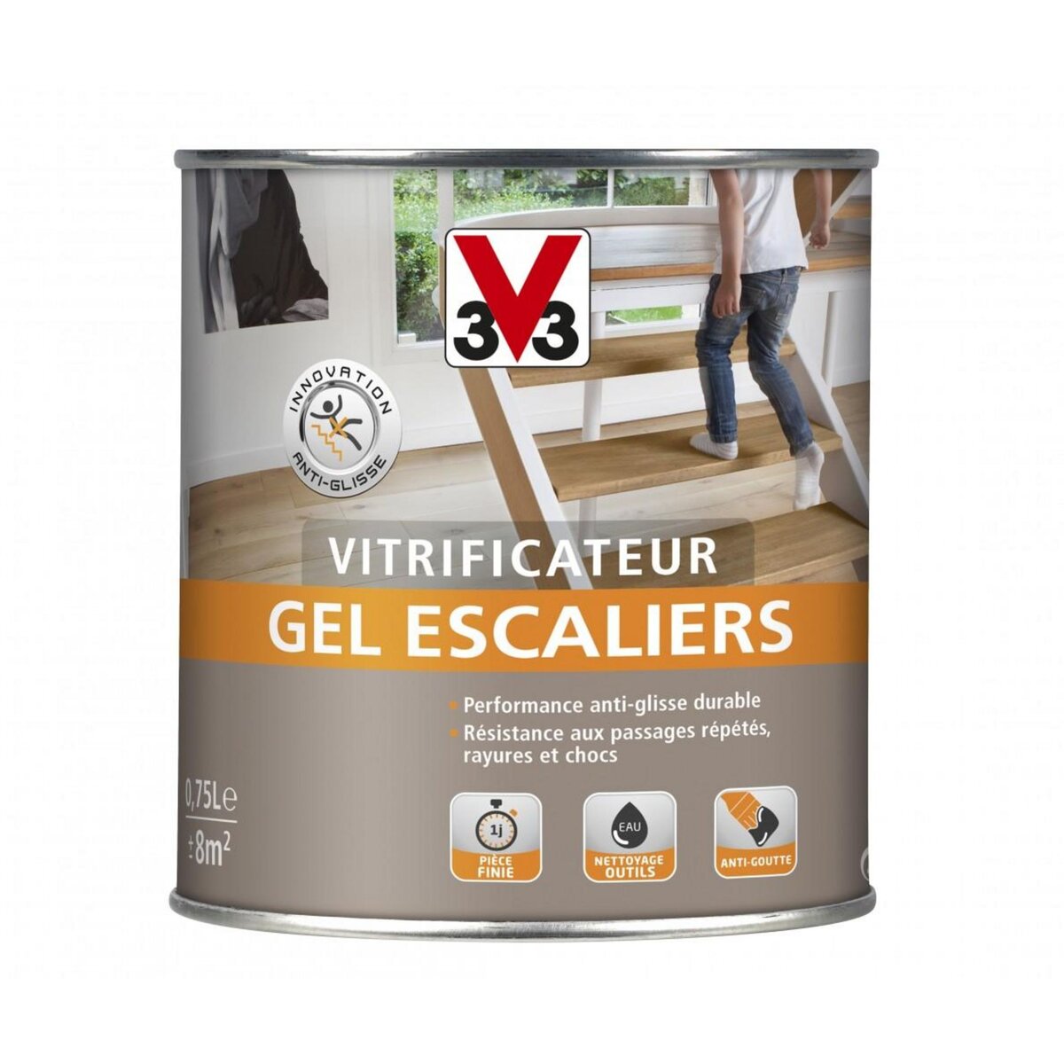 CENTRALE BRICO Vitrificateur gel escalier V33, incolore satiné, 0.75 l