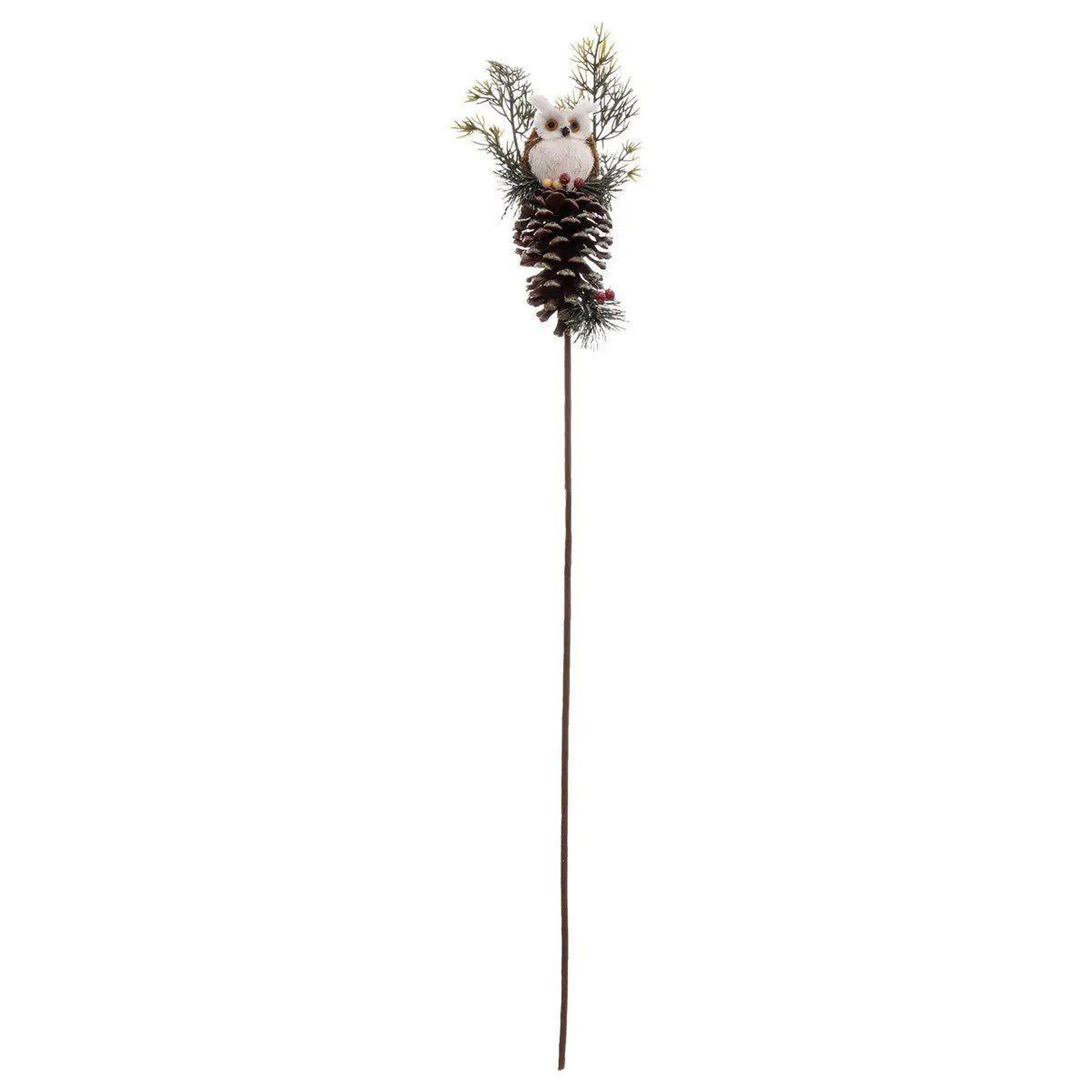 Voir la diapositive 2 : ATMOSPHERA Branche tige déco de noël  hibou  75cm marron