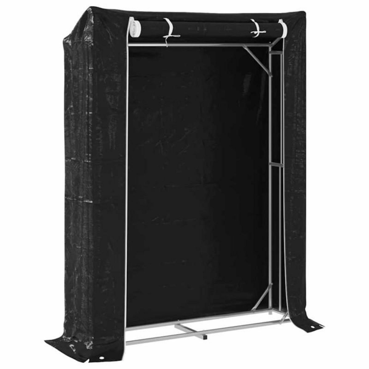 VIDAXL Portant de bois de chauffage et housse de pluie acier galvanisé