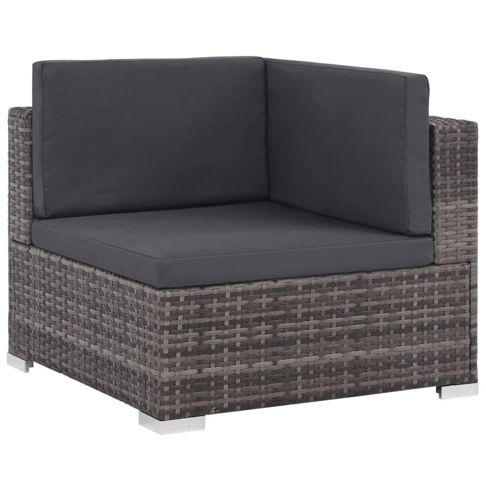 Voir la diapositive 2 : VIDAXL Salon de jardin 6 pcs avec coussins resine tressee gris