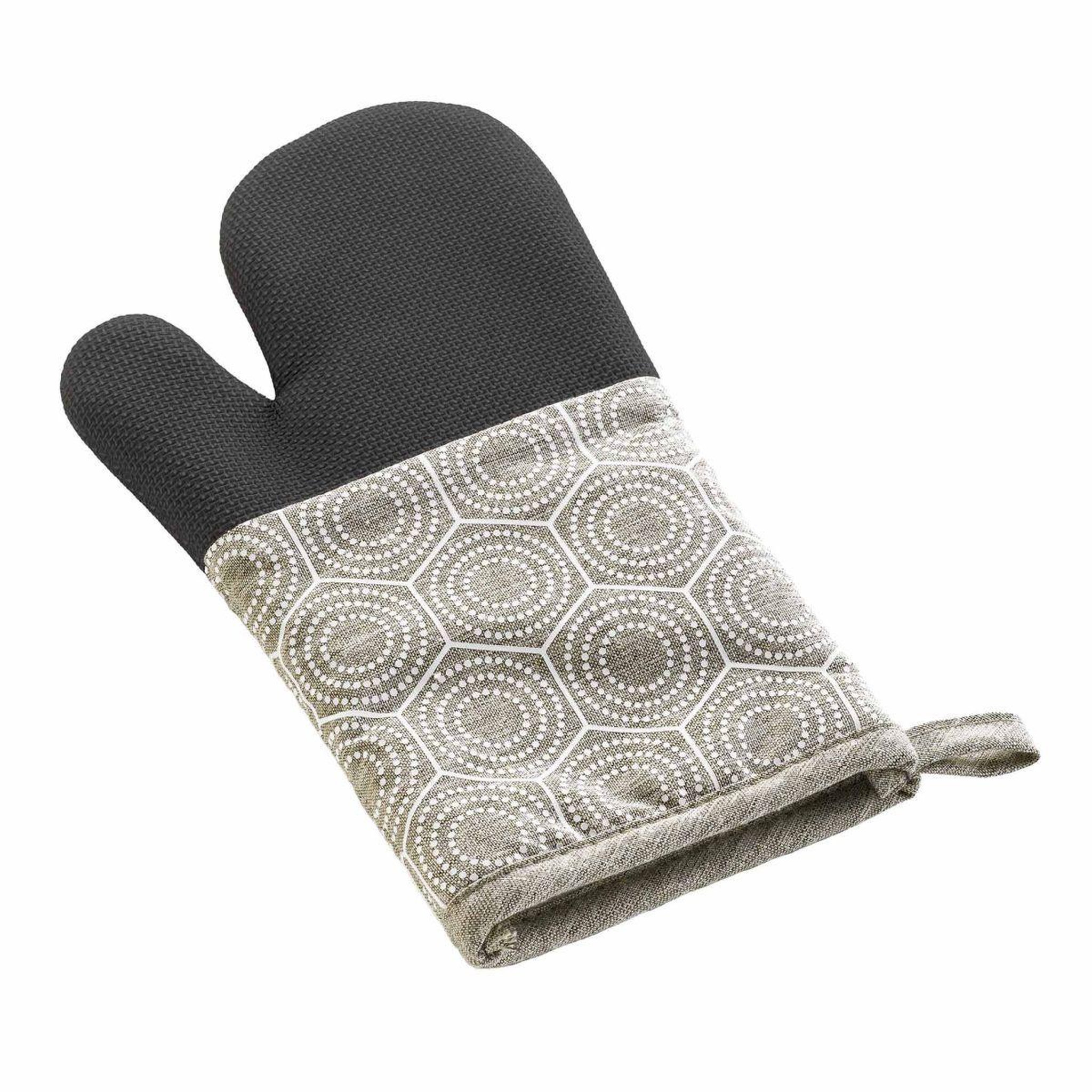 Voir la diapositive 2 : Douceur d'Intérieur Gant de cuisine ambidextre imprimé  adam  30cm beige lin