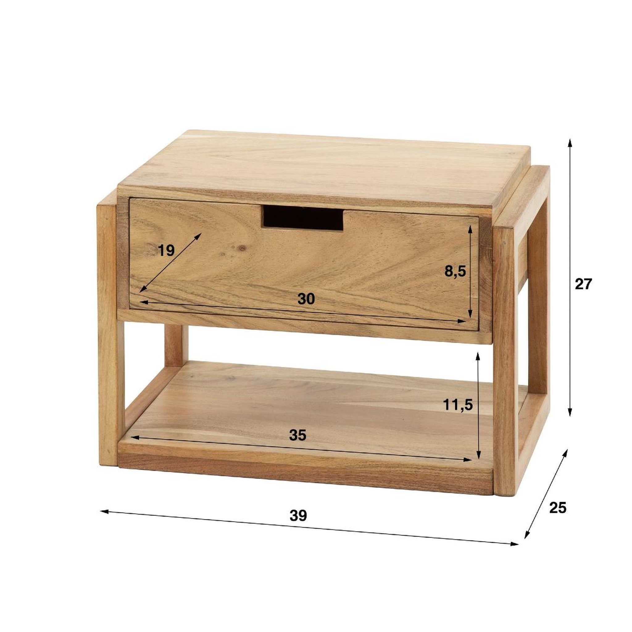 Voir la diapositive 5 : JLC KREATION Table de chevet en bois massif aeria