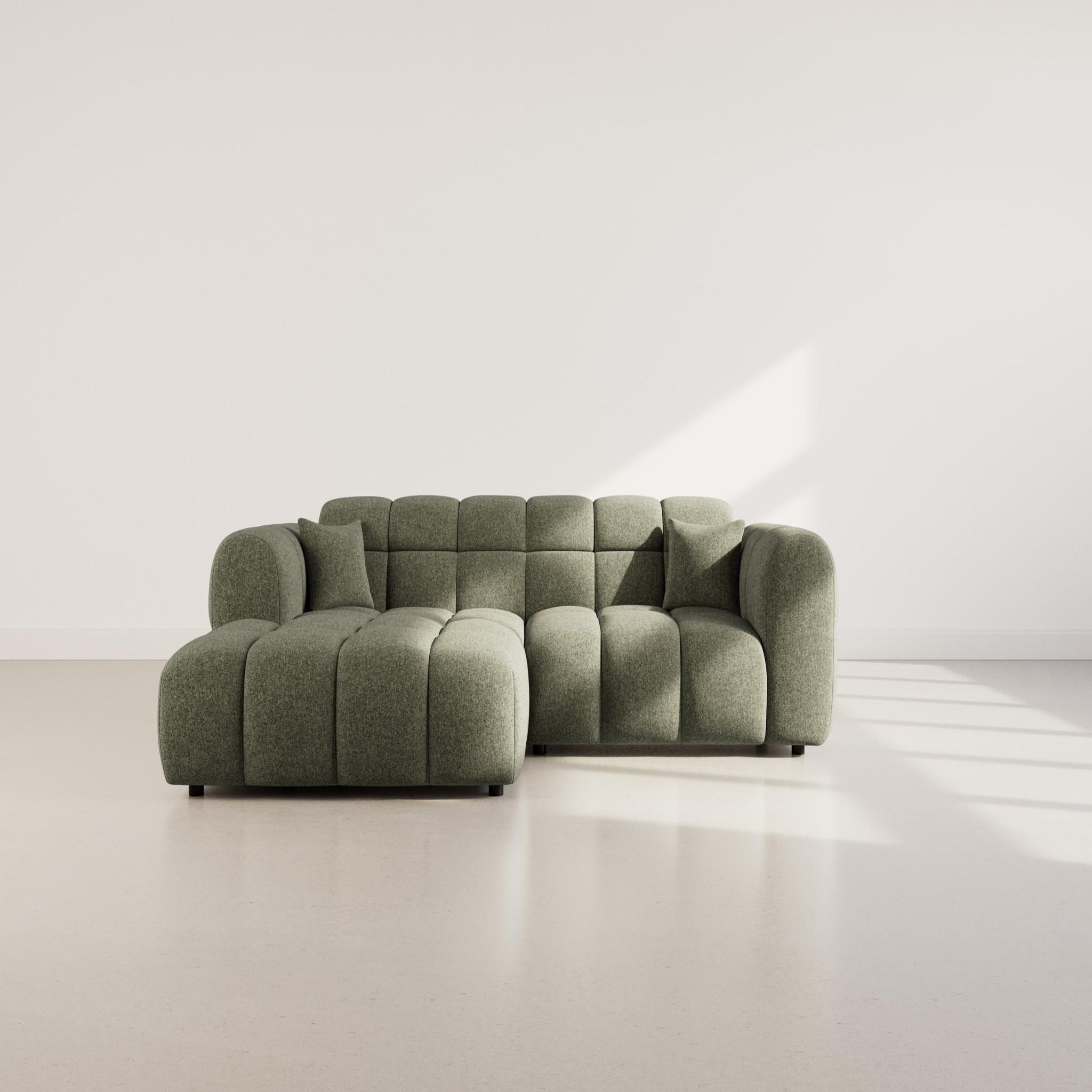 Voir la diapositive 2 : BEST MOBILIER Mini ray - canapé d'angle gauche 4 places en tissu texturé