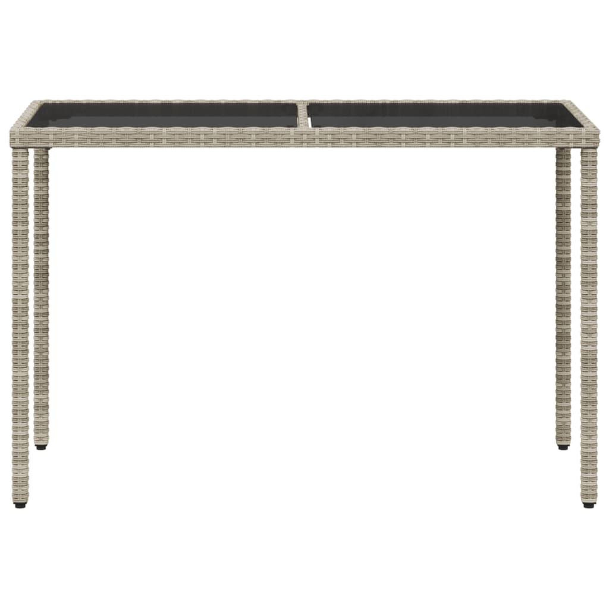 Voir la diapositive 4 : VIDAXL Table de jardin dessus en verre gris clair 115x54x74 cm rotin