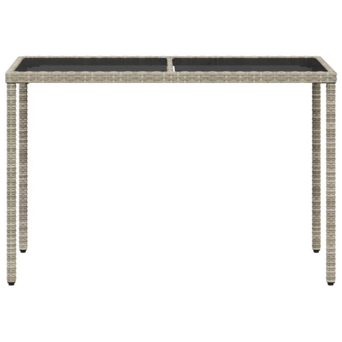 VIDAXL Table de jardin dessus en verre gris clair 115x54x74 cm rotin