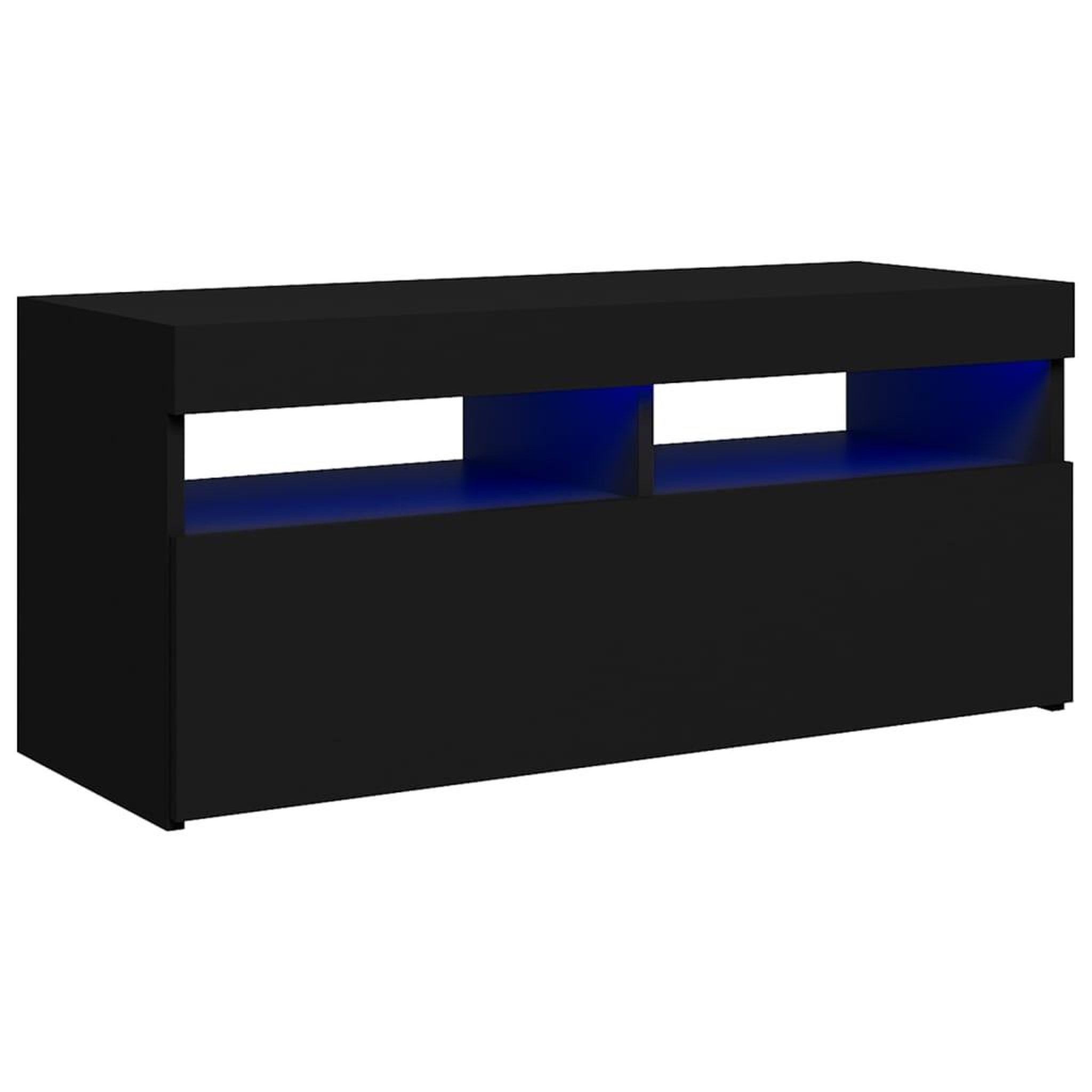 Voir la diapositive 2 : VIDAXL Meuble TV avec lumieres LED noir 90x35x40 cm