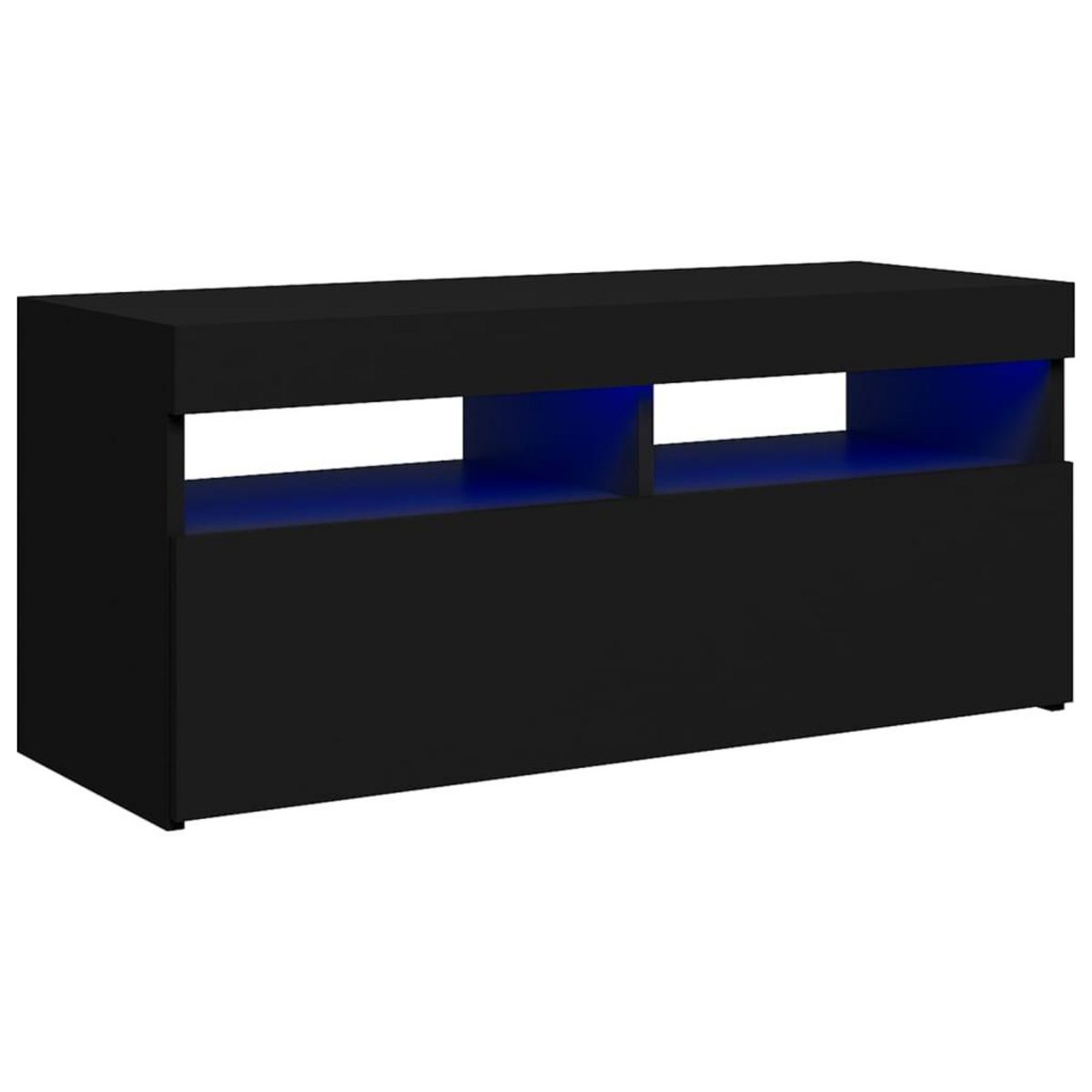 VIDAXL Meuble TV avec lumieres LED noir 90x35x40 cm