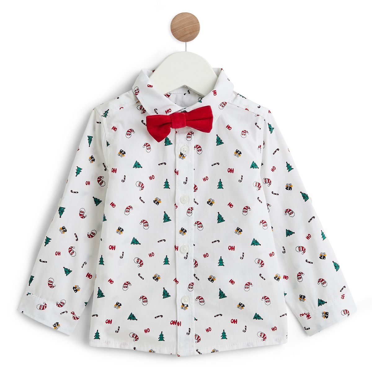 INEXTENSO Chemise manches longues de noël avec n&oelig;ud papillon bébé garçon