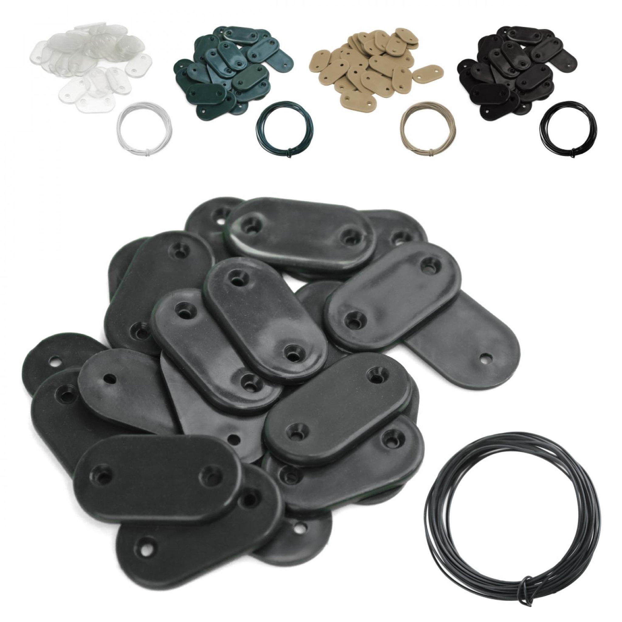 Voir la diapositive 1 : LINXOR Lot de 20 kits de kits de fixation pour brise vue, canisse anti-UV