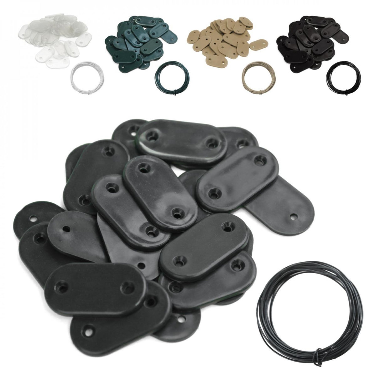 LINXOR Lot de 20 kits de kits de fixation pour brise vue, canisse anti-UV