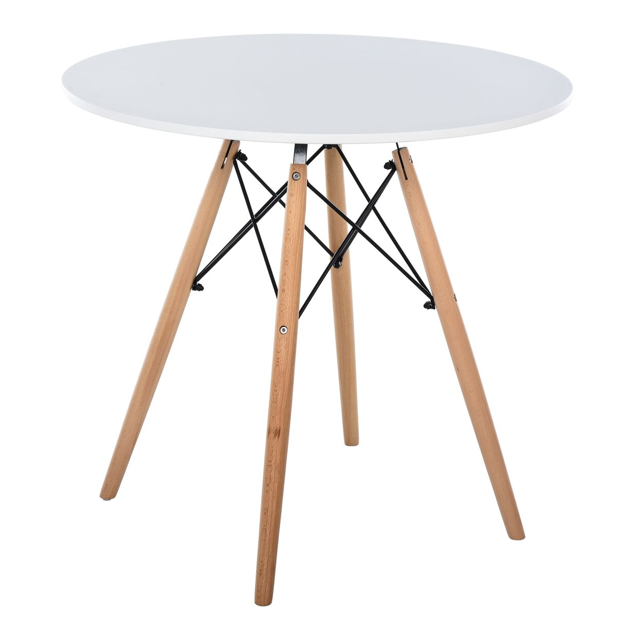 HOMCOM Table pliable de cuisine salle à manger 2 abattants - table ovale  extensible - panneaux particules blanc pas cher 