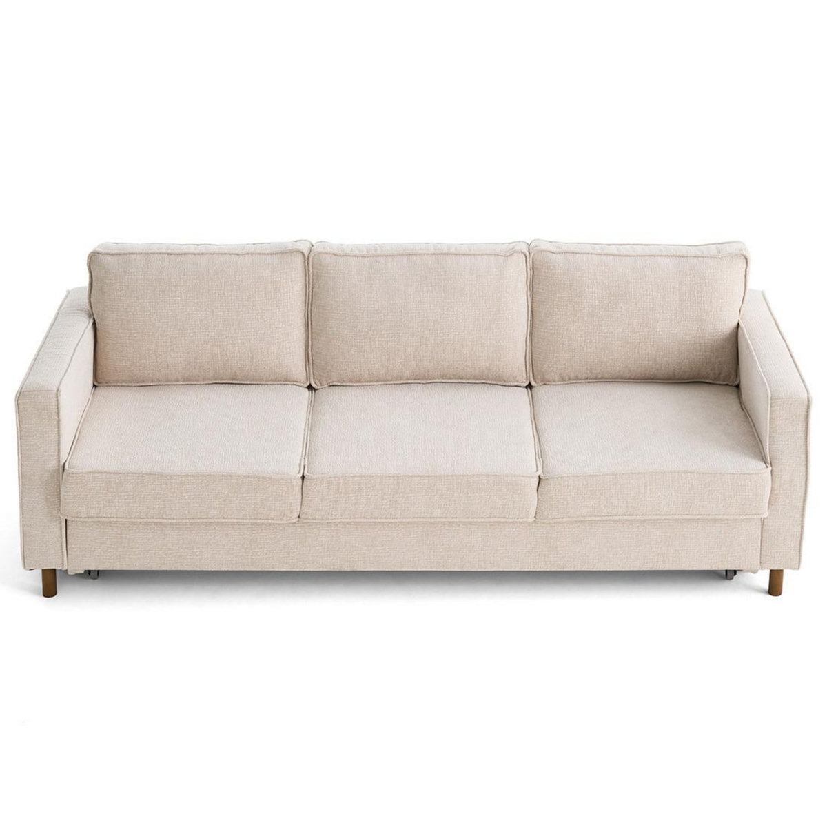 LISA DESIGN Jake - canapé droit 3 places convertible en tissu velours relief