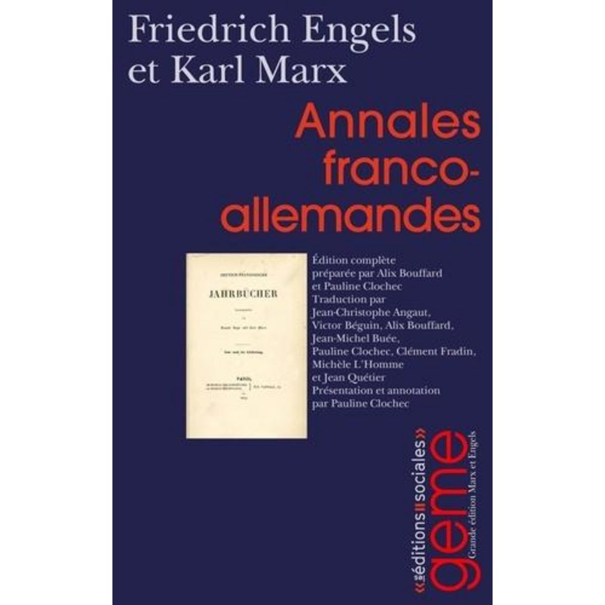 ANNALES FRANCO-ALLEMANDES, Engels Friedrich