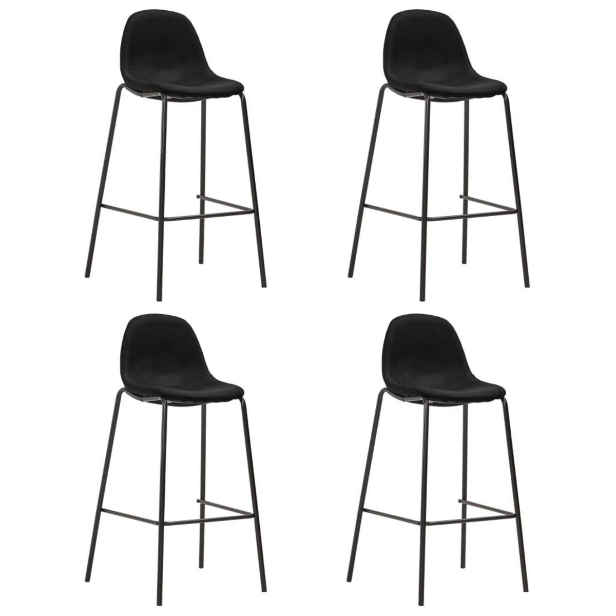 VIDAXL Ensemble de bar 5 pcs Tissu Noir
