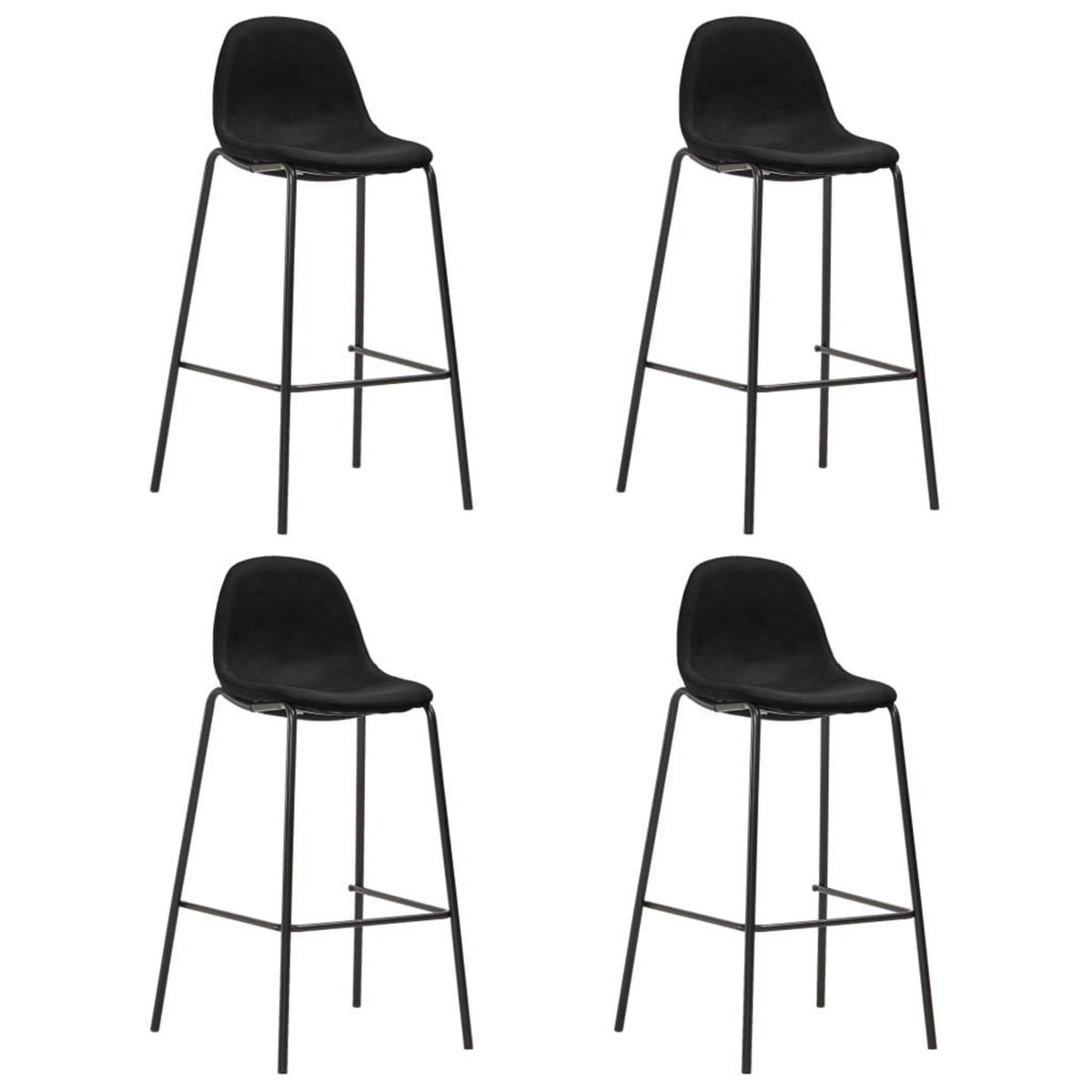 VIDAXL Ensemble de bar 5 pcs Tissu Noir
