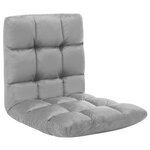 VIDAXL Chaise pliable de sol Gris clair Microfibre