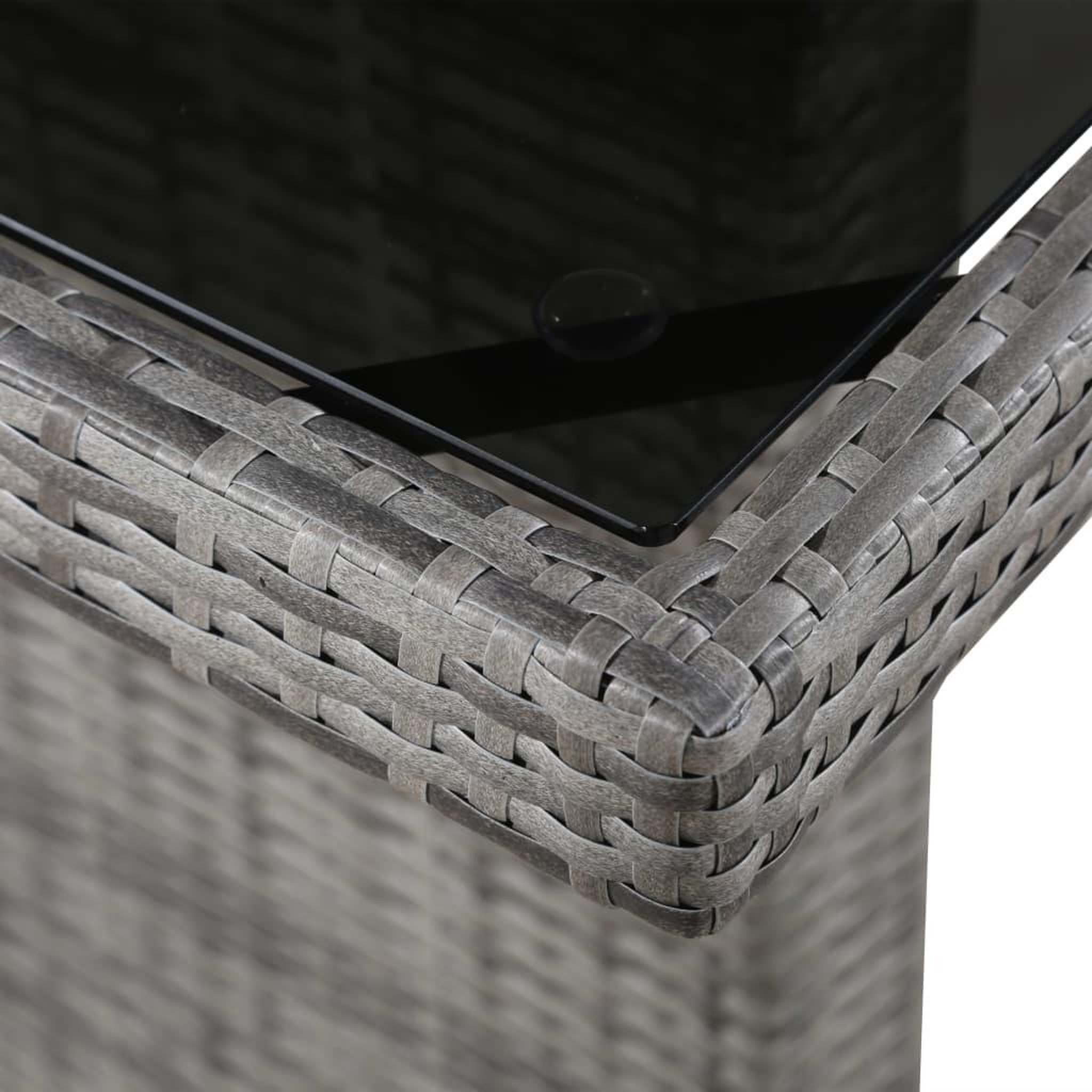Voir la diapositive 2 : VIDAXL Table de jardin 240x90x74 cm Resine tressee et verre