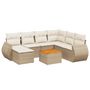 Voir la diapositive 2 : VIDAXL Salon de jardin avec coussins 8 pcs beige resine tressee