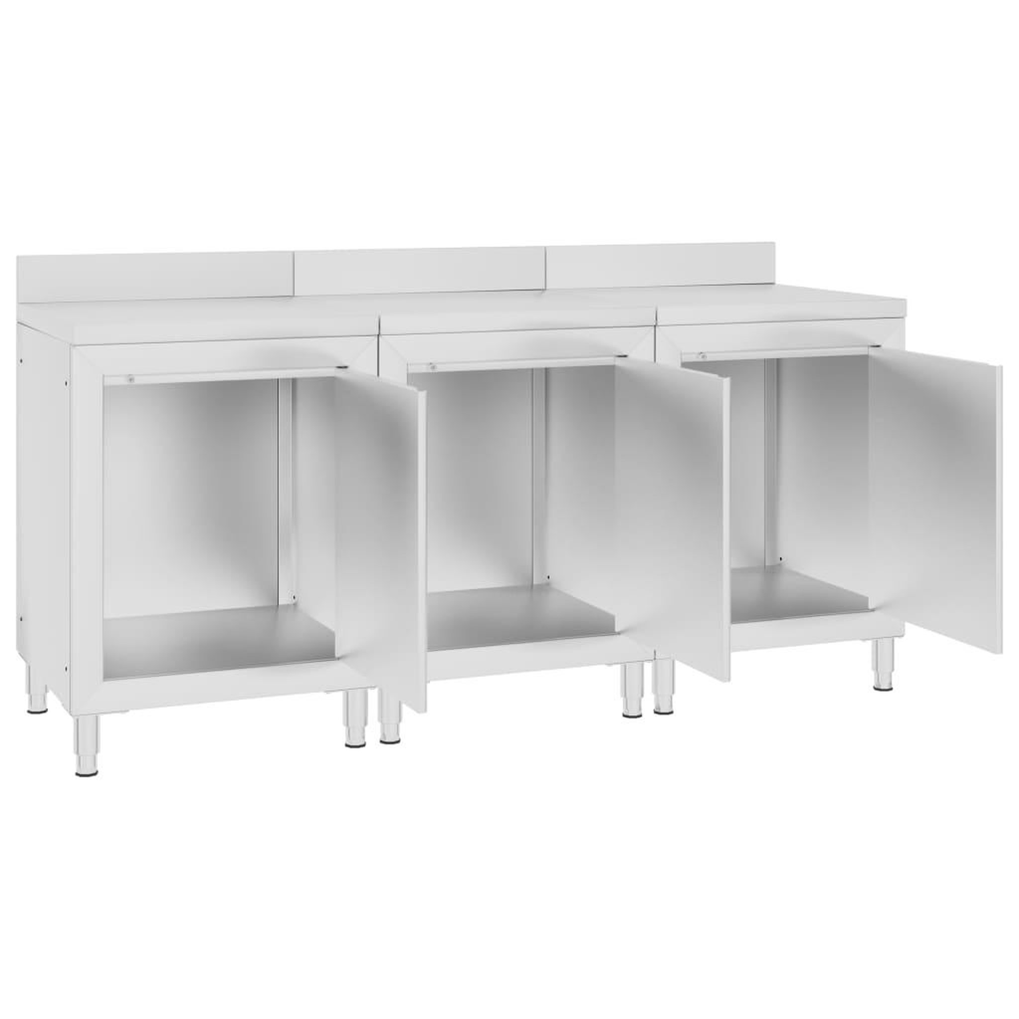 Voir la diapositive 2 : VIDAXL Table de travail commerciale avec armoire 180x60x96 cm Inox