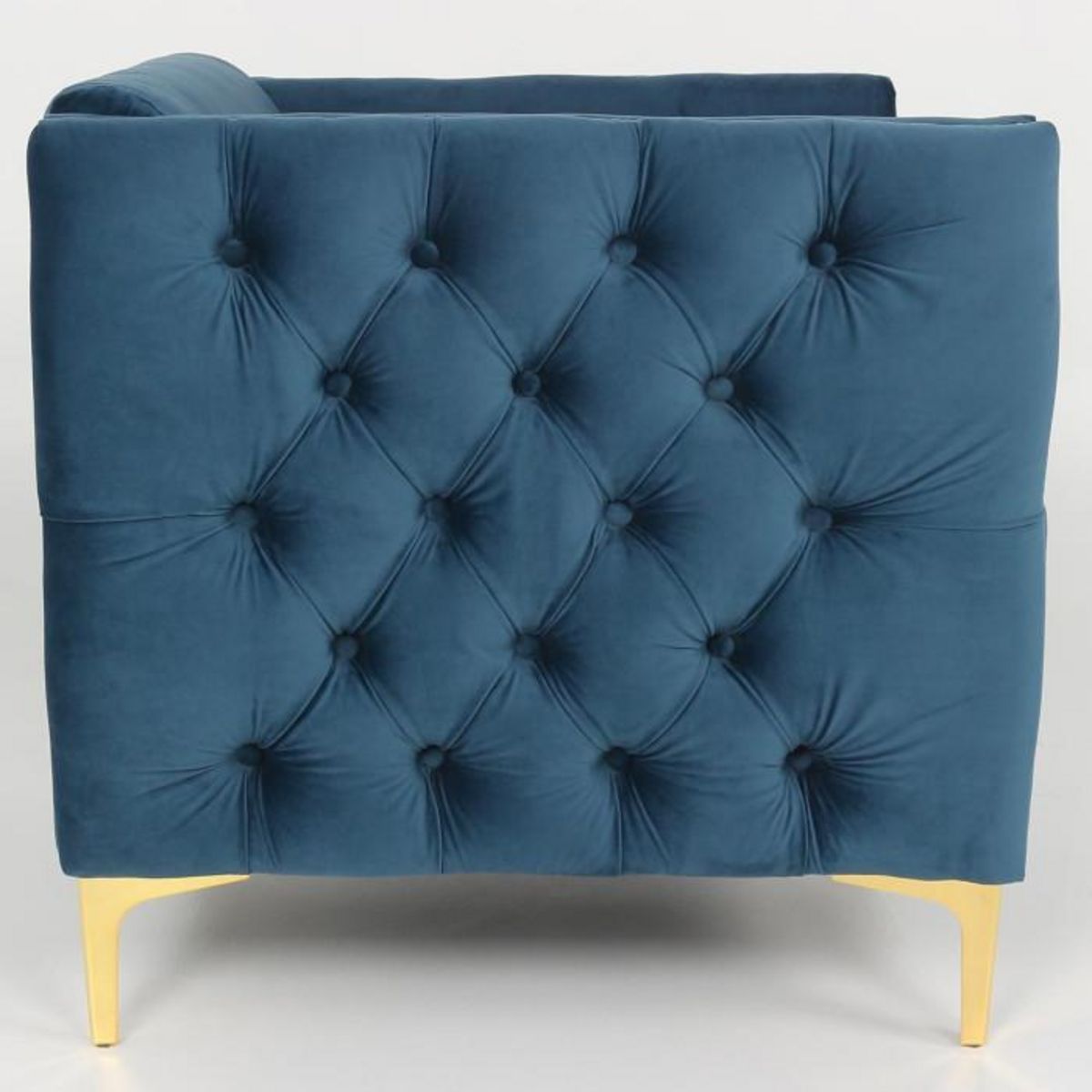 Paris Prix Fauteuil Design en Velours  Suez  83cm Bleu