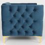 Voir la diapositive 3 : Paris Prix Fauteuil Design en Velours  Suez  83cm Bleu