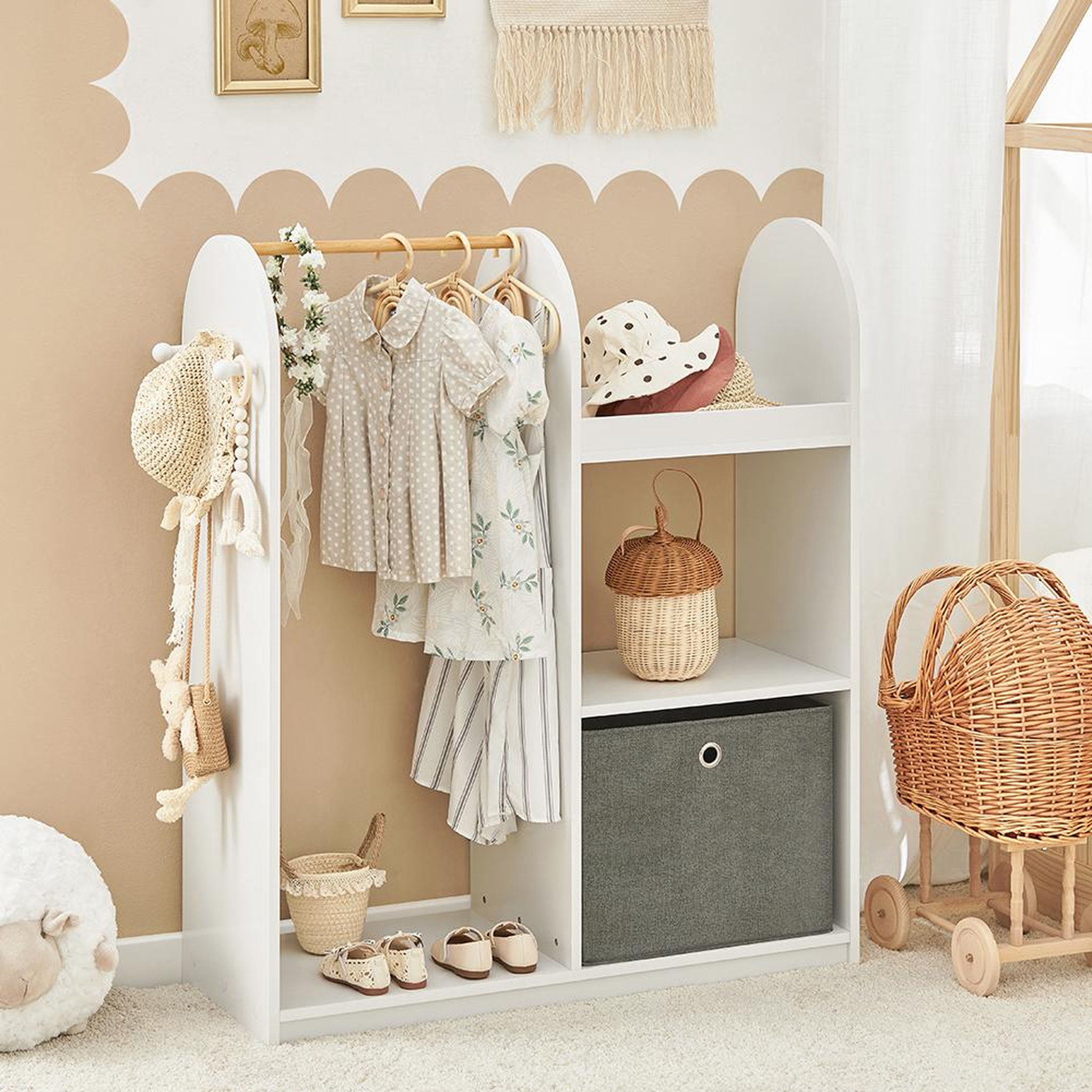 Voir la diapositive 5 : SOBUY SoBuy - Armoire Enfant à 2 étagères - Nordique - KMB40