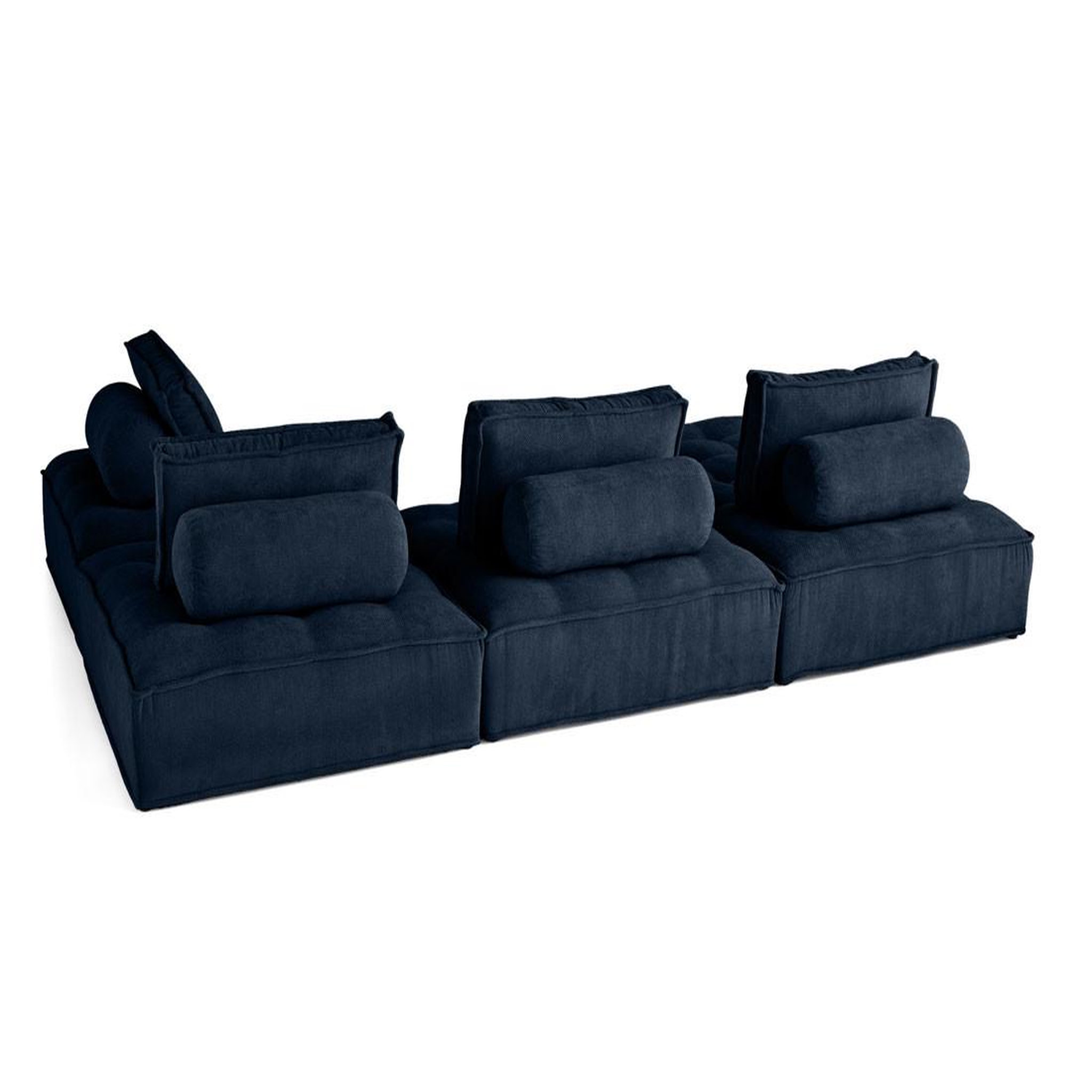 Voir la diapositive 5 : BEST MOBILIER Marisol - canapé panoramique modulable 7 places - velours texturé