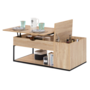 Voir la diapositive 4 : ID MARKET Table basse plateau relevable rectangulaire DETROIT avec coffre design industriel