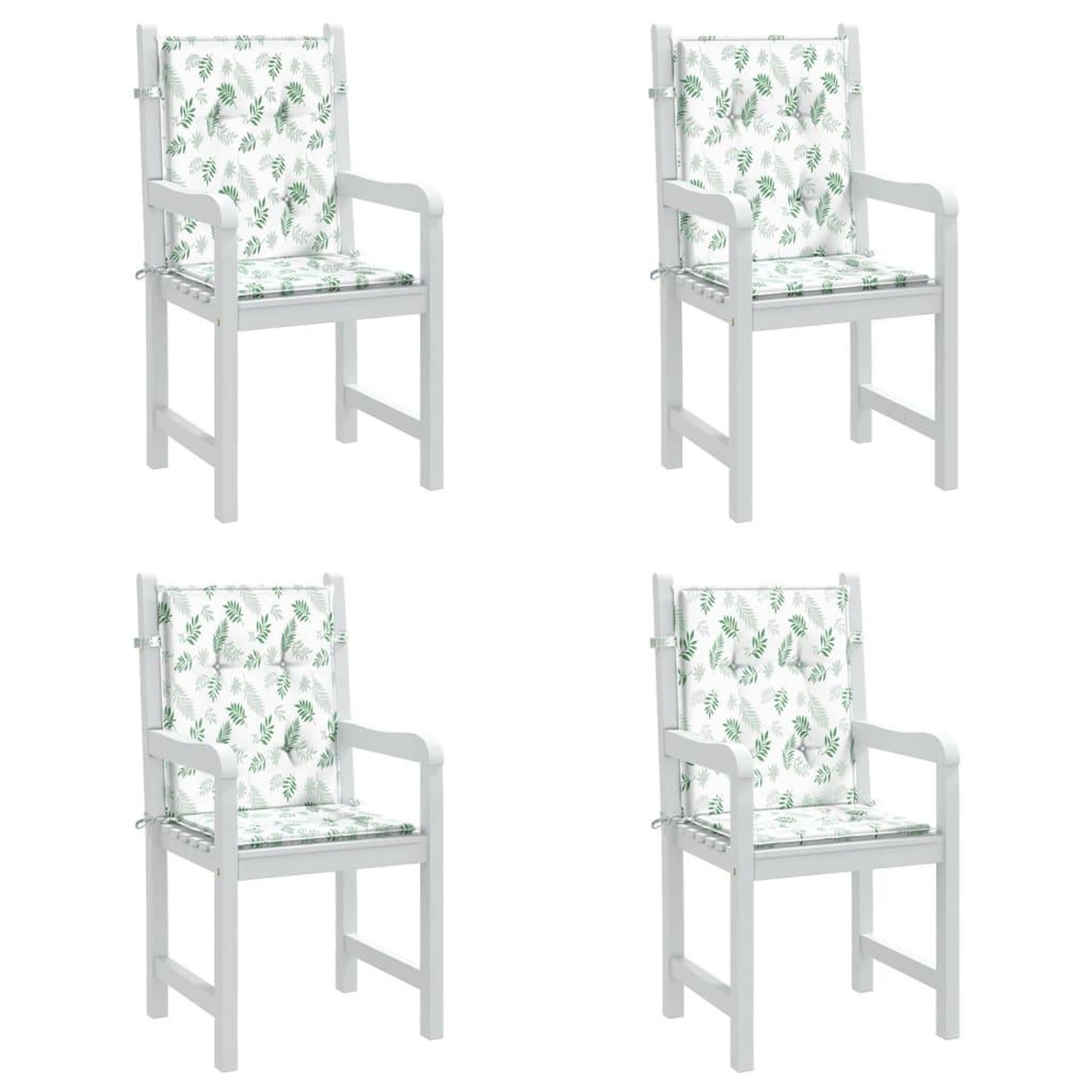 Voir la diapositive 4 : VIDAXL Coussins de chaise a dossier bas lot de 4 modele de feuille