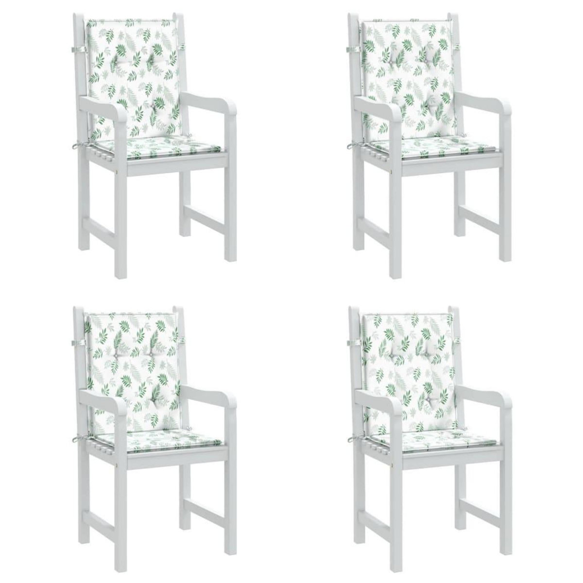 VIDAXL Coussins de chaise a dossier bas lot de 4 modele de feuille